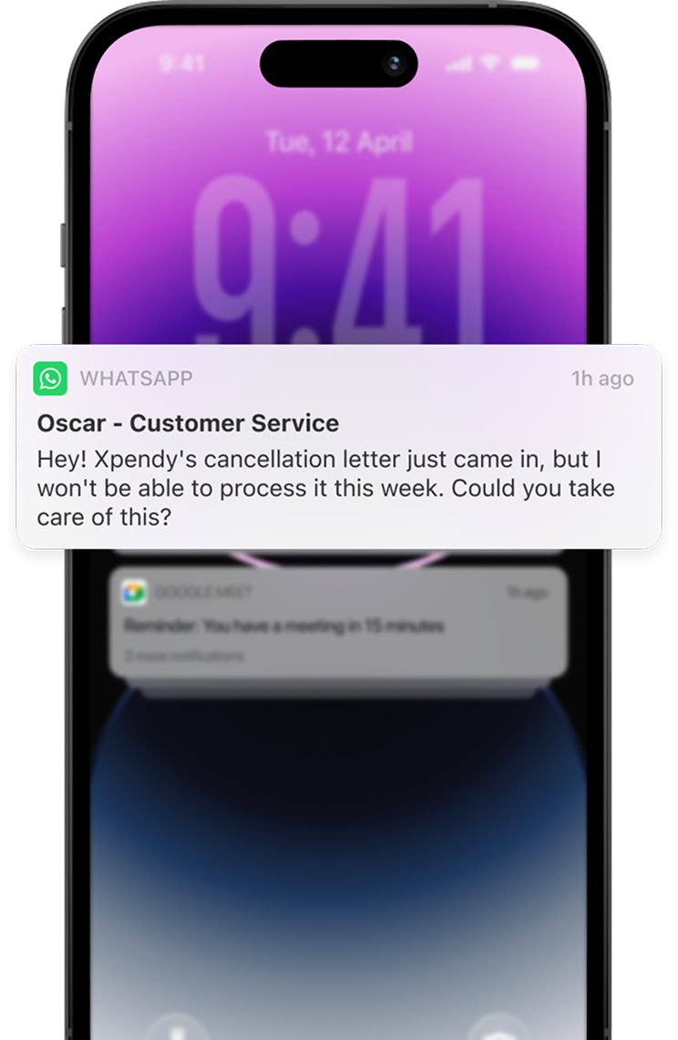 Random WhatsApp notification for letter